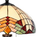 2LumiLamp Tiffany Tafellamp 5LL-5961 Ø 40*60 cm E27/max 2*60W Beige Rood Glas in lood Art Deco Tiffany Bureaulamp
