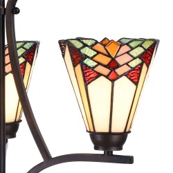 LumiLamp Lampada a Sospensione Tiffany 5LL-5967 Ø 44*50 cm E14/max 3*60W Beige, Rosso  Art Deco Lampada a Sospensione