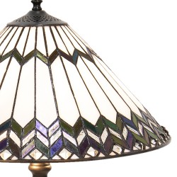 LumiLamp Lampada parete Tiffany 5LL-5985 Ø 40*62 cm E27/max 2*60W Bianco, Marrone  Vetro Colorato  Art Deco