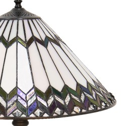 LumiLamp Lampe de table Tiffany Ø 40*62 cm E27/max 2*60W Blanc, Brun Vitrail