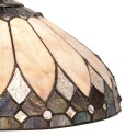 2LumiLamp Lampada a Sospensione Tiffany Ø 40 cm  Beige, Marrone  Vetro Colorato