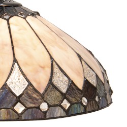 LumiLamp Lampada a Sospensione Tiffany 5LL-5986 Ø 40 cm E27/max 1*60W Beige, Marrone  Vetro Colorato  Art Deco