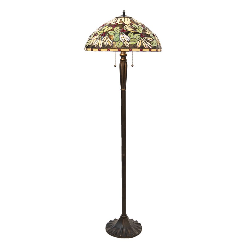 LumiLamp Floor Lamp Tiffany 5LL-5990 Ø 51*157 cm Brown Beige Glass
