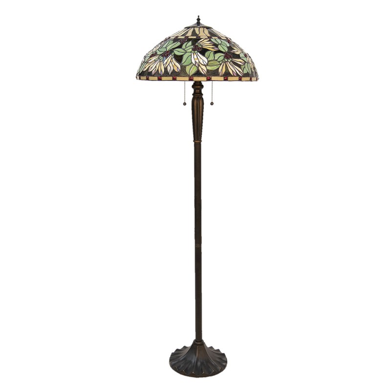 LumiLamp Lampada da terra Tiffany Ø 51x157 cm  Marrone Beige Vetro