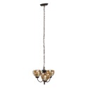 LumiLamp Lampes à suspension Tiffany Ø 39x125 cm Beige Jaune Verre
