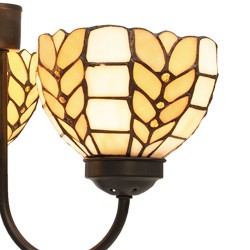LumiLamp Pendant Lamp Tiffany 5LL-5993 Ø 39*125 cm Beige Yellow Glass