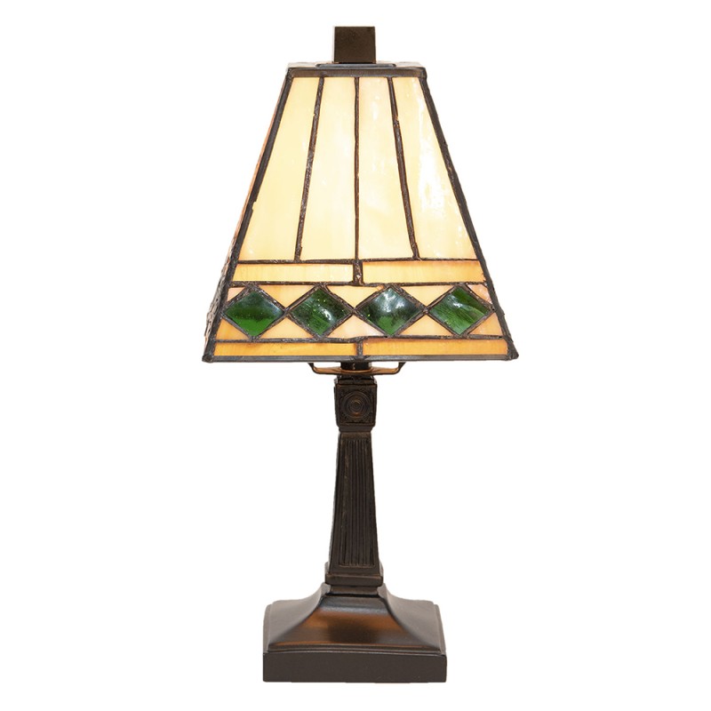 LumiLamp Lampe de table Tiffany Ø 20x30 cm  Beige Vert Verre