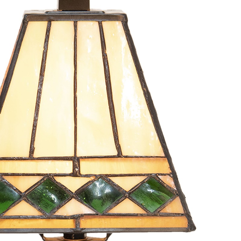 2LumiLamp Lampada parete Tiffany Ø 20*30 cm E14/max 1*40W Beige, Verde Vetro Colorato
