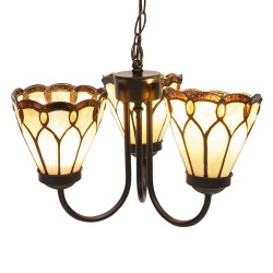 LumiLamp Lampe de plafond Ø 39x125 cm Beige Métal Verre