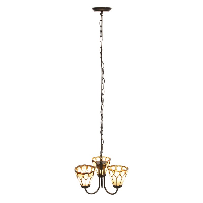 LumiLamp Lampada da soffitto Ø 39x125 cm Beige Metallo Vetro