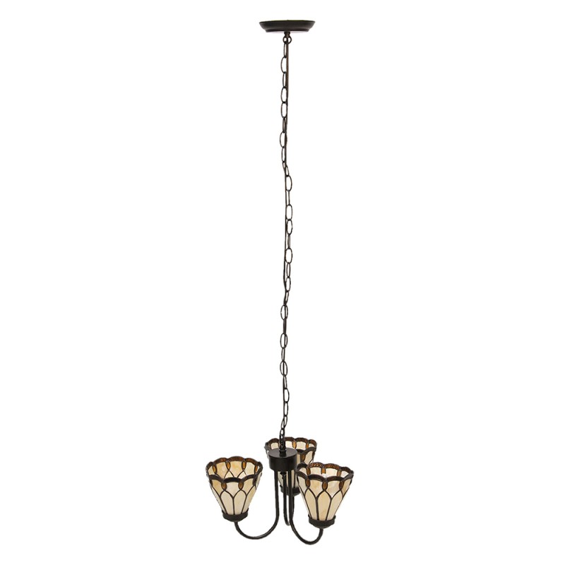 LumiLamp Plafondlamp Ø 39x125 cm Beige Metaal Glas