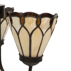 LumiLamp Pendant Lamp Tiffany 5LL-5996 Ø 39*125 cm Beige Brown Glass