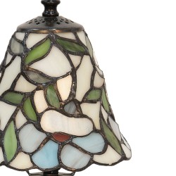 LumiLamp Tiffany Tafellamp 5LL-5997 Ø 16*31 cm  Beige Geel Glas Kunststof Bloemen Tiffany Bureaulamp Tiffany Lampen