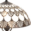 2LumiLamp Lampe de table Tiffany Ø 31*46 cm E27/max 1*60W Blanc, Brun Vitrail