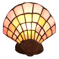 LumiLamp Lampada parete Tiffany Conchiglia 5LL-6000 25*20 cm E14/max 1*25W Beige, Marrone  Vetro Colorato
