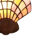 2LumiLamp Tiffany Tafellamp Schelp 5LL-6000 25*20 cm E14/max 1*25W Beige Bruin Glas in lood Tiffany Bureaulamp