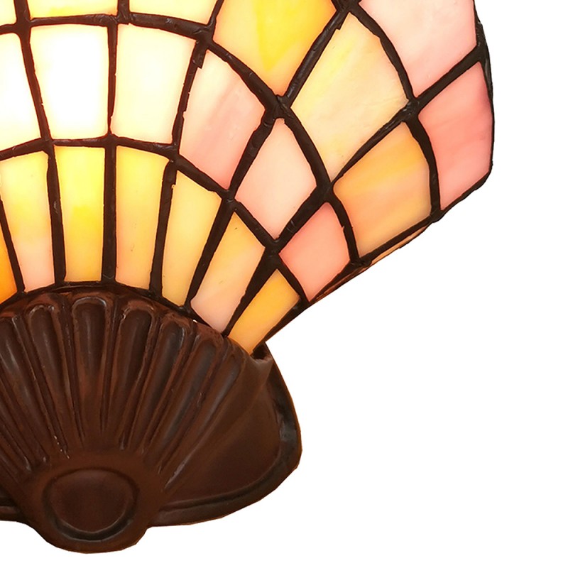 2LumiLamp Lampada parete Tiffany Conchiglia 5LL-6000 25*20 cm E14/max 1*25W Beige, Marrone  Vetro Colorato