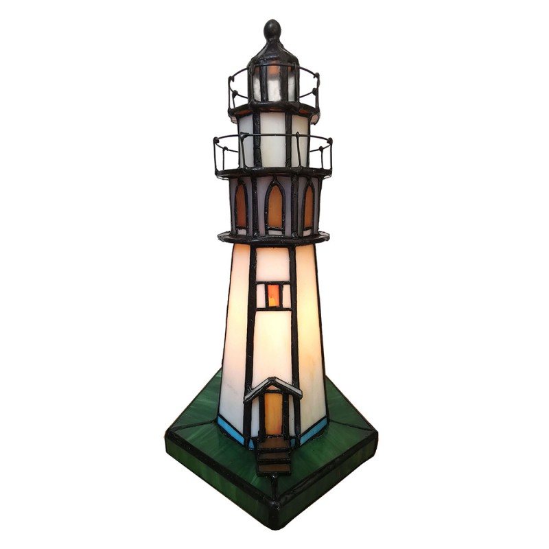 LumiLamp Wall Lamp Tiffany Lighthouse 11*11*25 cm Brown Beige