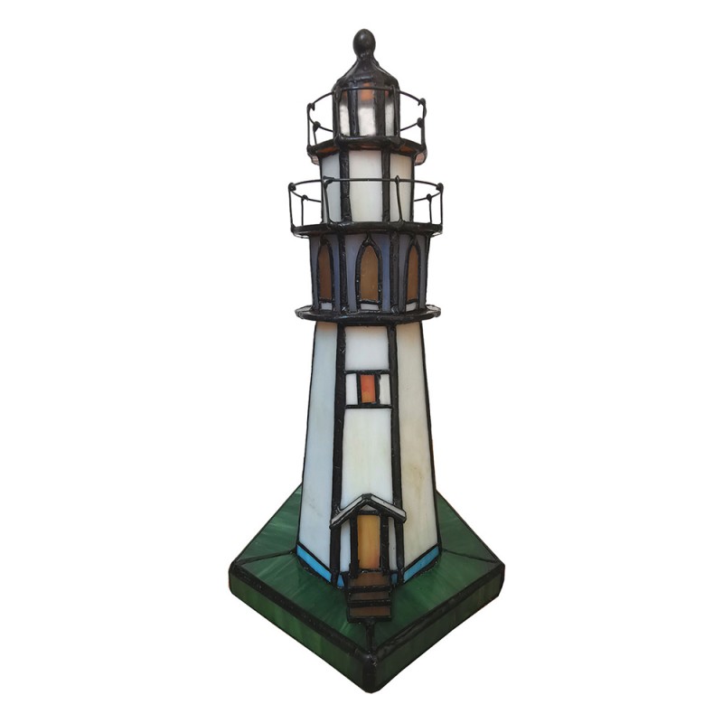 2LumiLamp Wall Lamp Tiffany Lighthouse 11x11x25 cm  Brown Beige
