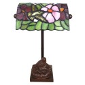 2LumiLamp Lampe de table Tiffany 15x15x33 cm  Vert, Rose Vitrail