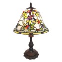 2LumiLamp Tiffany Tafellamp 5LL-6019 31*31*47 cm Meerkleurig Glas in lood Bloemen Tiffany Bureaulamp