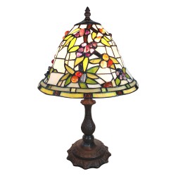 LumiLamp Lampe de table Tiffany 5LL-6019 31*31*47 cm Multicouleur Vitrail Fleurs Lampe de bureau Tiffany