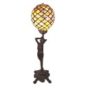 2LumiLamp Lampe de table Tiffany 21*21*51 cm E14/max 1*25W Multicouleur Vitrail