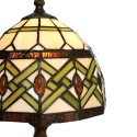 2LumiLamp Lampe de table Tiffany 21x21x33 cm Multicouleur Vitrail