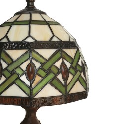 LumiLamp Tiffany Tafellamp 5LL-6027 21*21*33 cm Meerkleurig Glas in lood Art Deco Tiffany Bureaulamp
