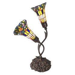 LumiLamp Tiffany Tischlampe 5LL-6028 46*28*63 cm Mehrfarbig Glasmalerei Schreibtischlampe Tiffany