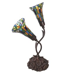 LumiLamp Tiffany Tafellamp 5LL-6028 46*28*63 cm Meerkleurig Glas in lood Tiffany Bureaulamp