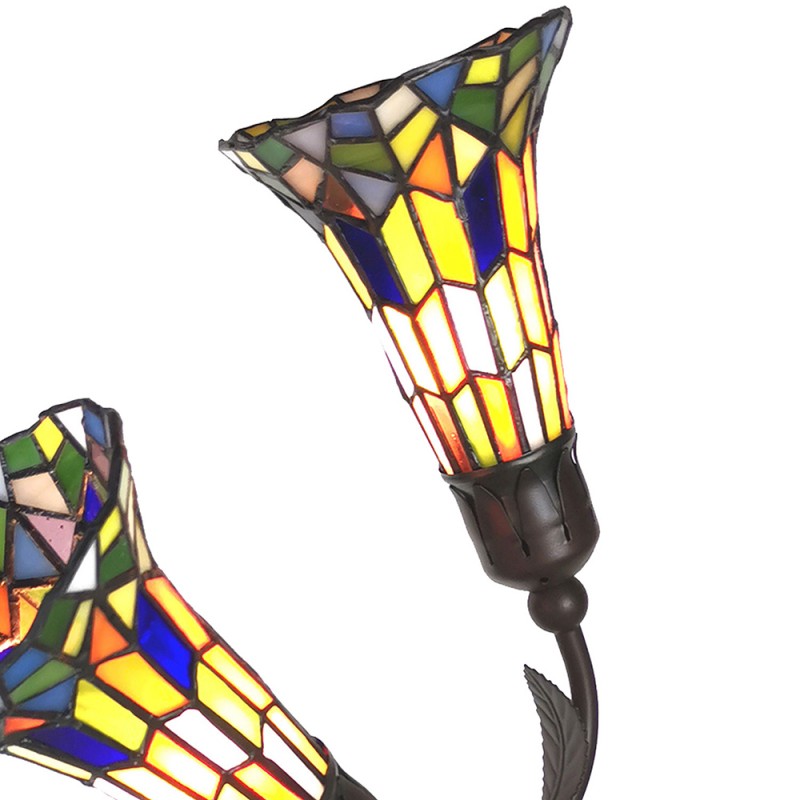 2LumiLamp Tiffany Tafellamp 5LL-6028 46*28*63 cm Meerkleurig Glas in lood Tiffany Bureaulamp