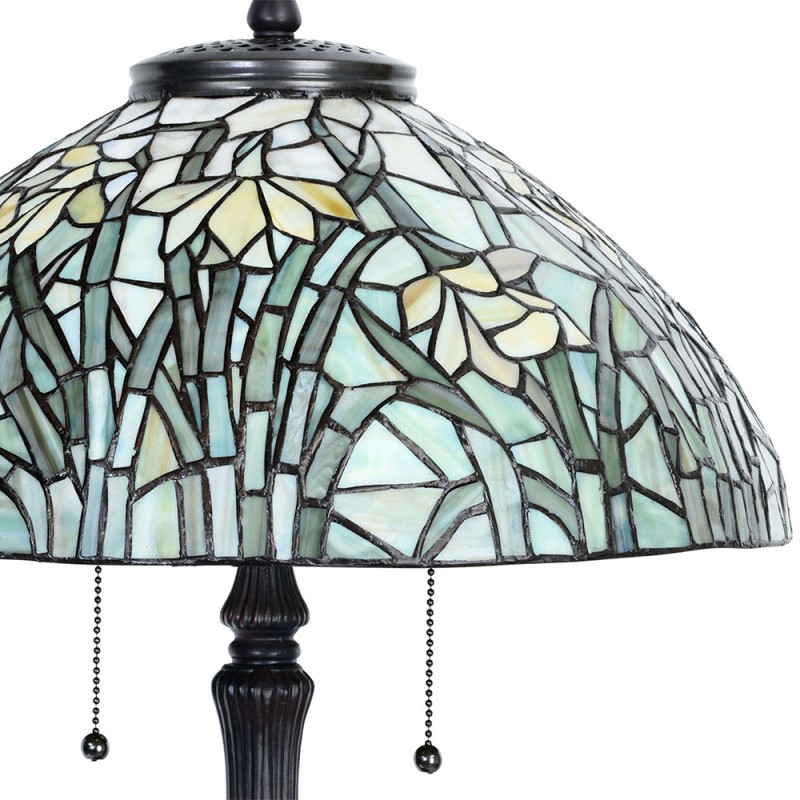LumiLamp Table Lamp Tiffany Ø 40x60 cm Beige Green Glass