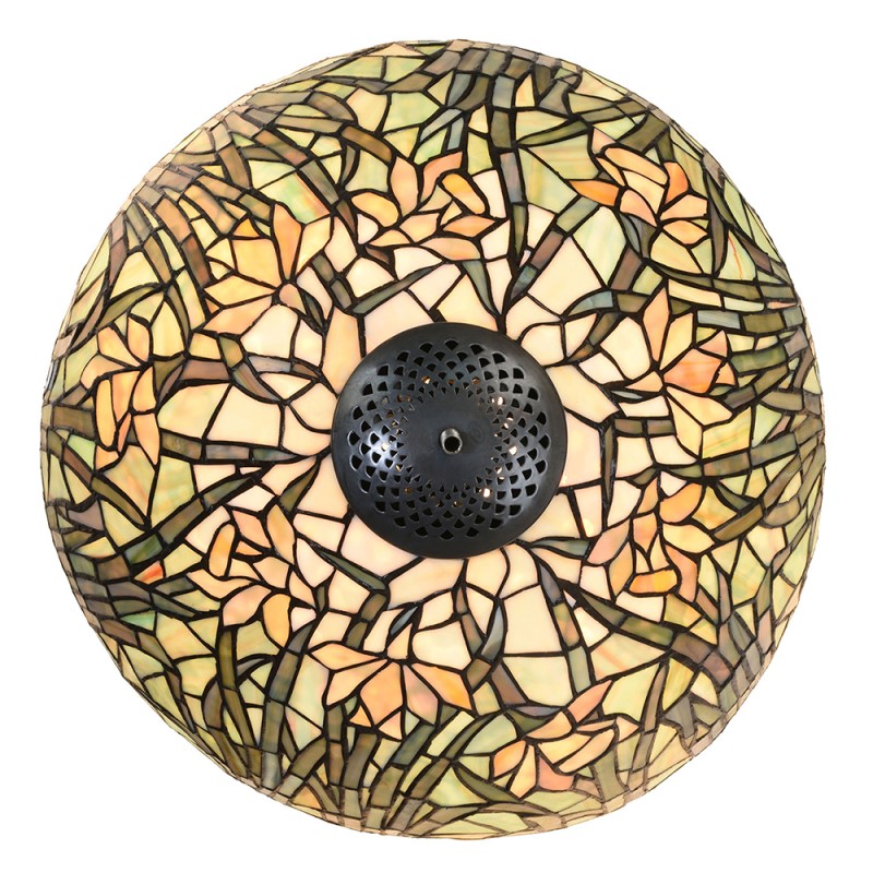 LumiLamp Lampada da tavolo Tiffany Ø 40x60 cm Beige Verde Vetro