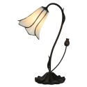 LumiLamp Lampe de table Tiffany Ø 17x43 cm Blanc Verre