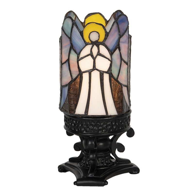 Table Lamp Tiffany O 14 21 Cm E14 Max 1 25w Multi Polyresin Glass Angel Tiffany Style Stained Glass Table Lamp With