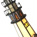 LumiLamp Table Lamp Tiffany Lighthouse 15x15x25 cm Beige Blue Glass