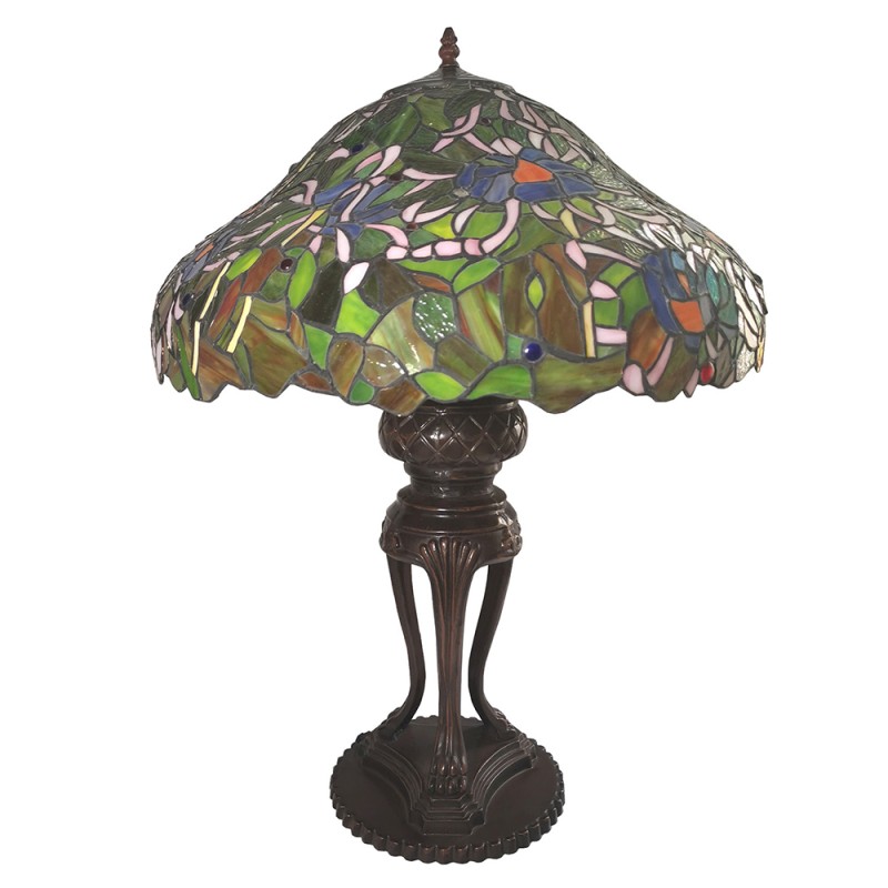 LumiLamp Lampada da tavolo Tiffany 55x85 cm Verde Blu  Poliresina Vetro