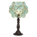 LumiLamp Lampe de table Tiffany 43 cm Vert Verre Fleur