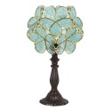 LumiLamp Lampe de table Tiffany 43 cm Vert Verre Fleur