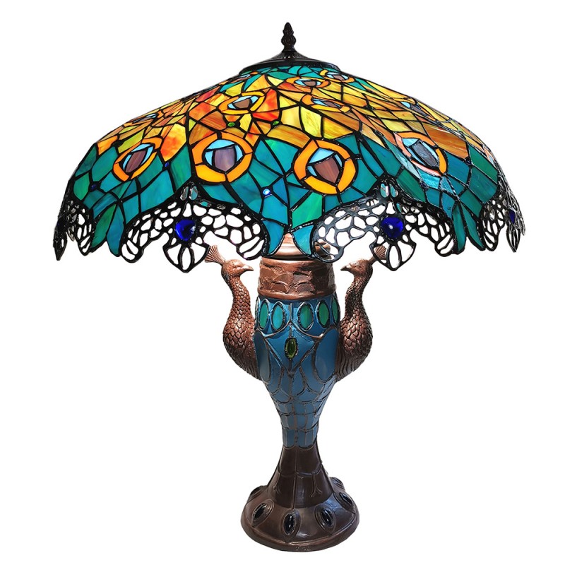 LumiLamp Lampe de table Tiffany Ø 56x68 cm  Multicouleur