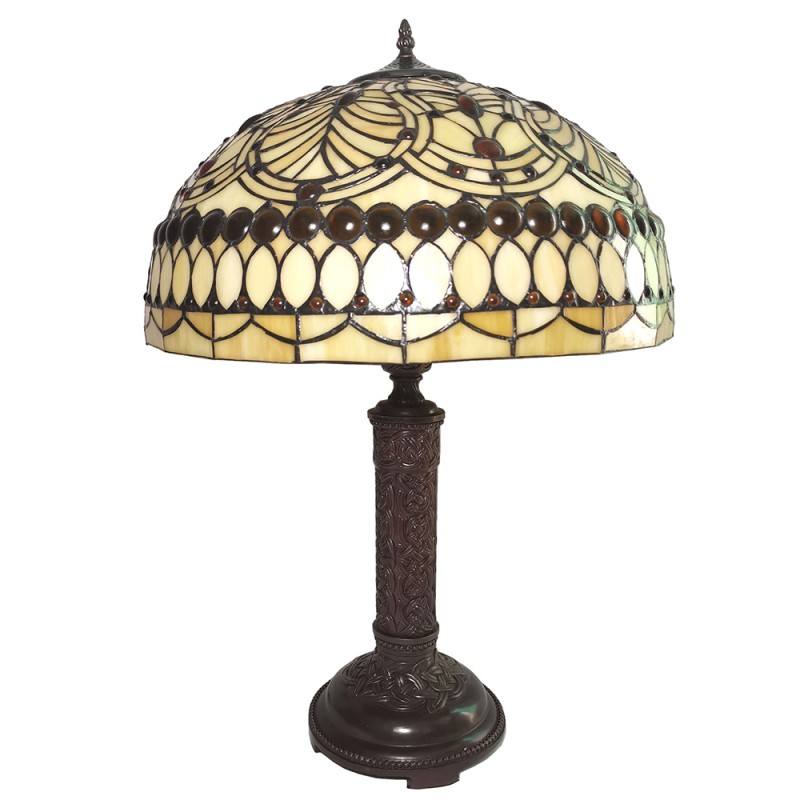 LumiLamp Lampe de table Tiffany Ø 46x62 cm  Beige Verre