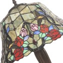 LumiLamp Table Lamp Tiffany Ø 41x57 cm Beige Red Glass Flowers
