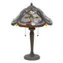 2LumiLamp Lampe de table Tiffany Ø 40*54 cm E27/max 2*60W Brun, Rouge, Jaune