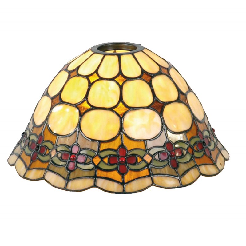 LumiLamp Lampshade Tiffany Ø 25x15 cm Beige Red Glass