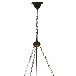 LumiLamp Tiffany Pendente da Soffitto 5LL-8842 100 cm E27/max 3*60W Marrone  Ferro Porta-lampade a Sospensione