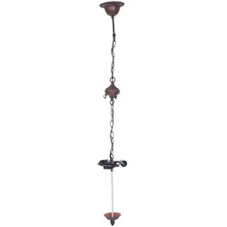 LumiLamp Kabelpendel Kette Tiffany 16*16*95 cm  Braun