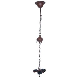 LumiLamp Kabelpendel Kette Tiffany 16*16*95 cm  Braun