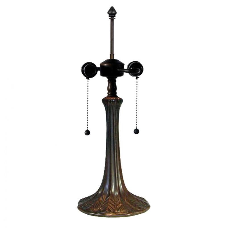 2LumiLamp Pied de lampe Lampe de table Tiffany Ø 17x52 cm  Brun
