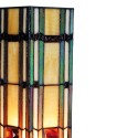 2LumiLamp Tiffany Tafellamp 5LL-9024 12*12*35 cm E14/max 1*40W Beige Groen Glas in lood Rechthoek Art Deco Tiffany Bureaulamp